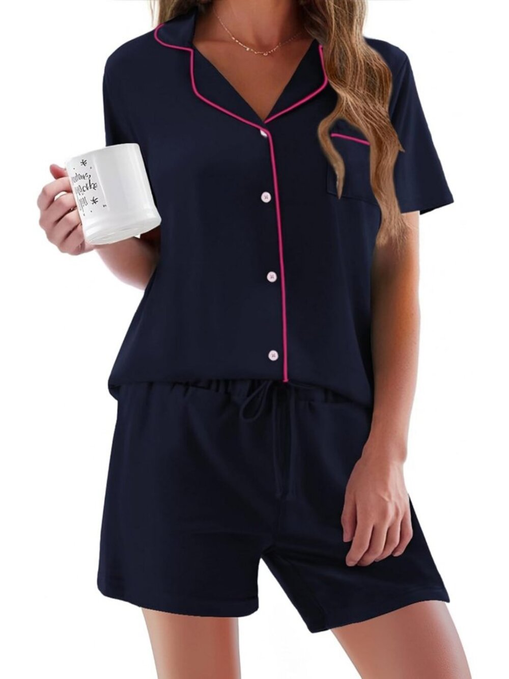 Cozy Short Sleeve Pajama Set for Women | Button Down Sleepwear XS-XXXL